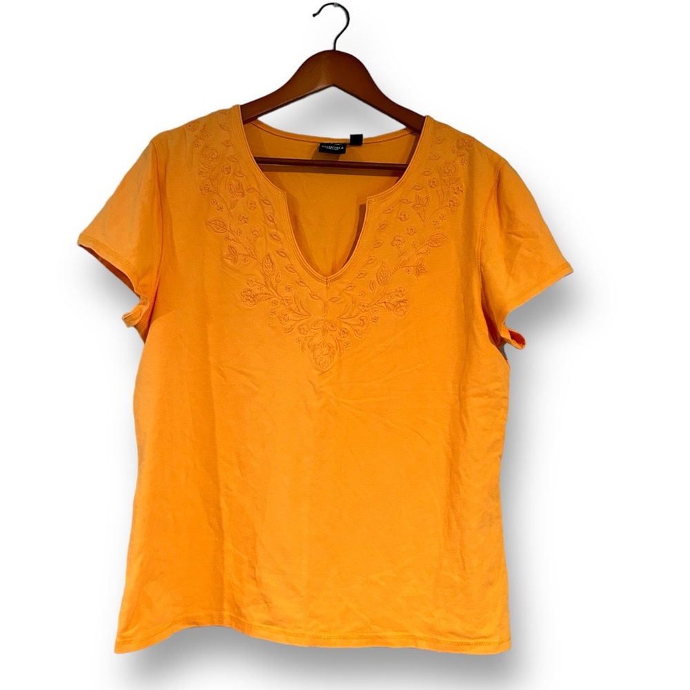 [Sonoma] BOGO $1 Orange Embroidered Tee